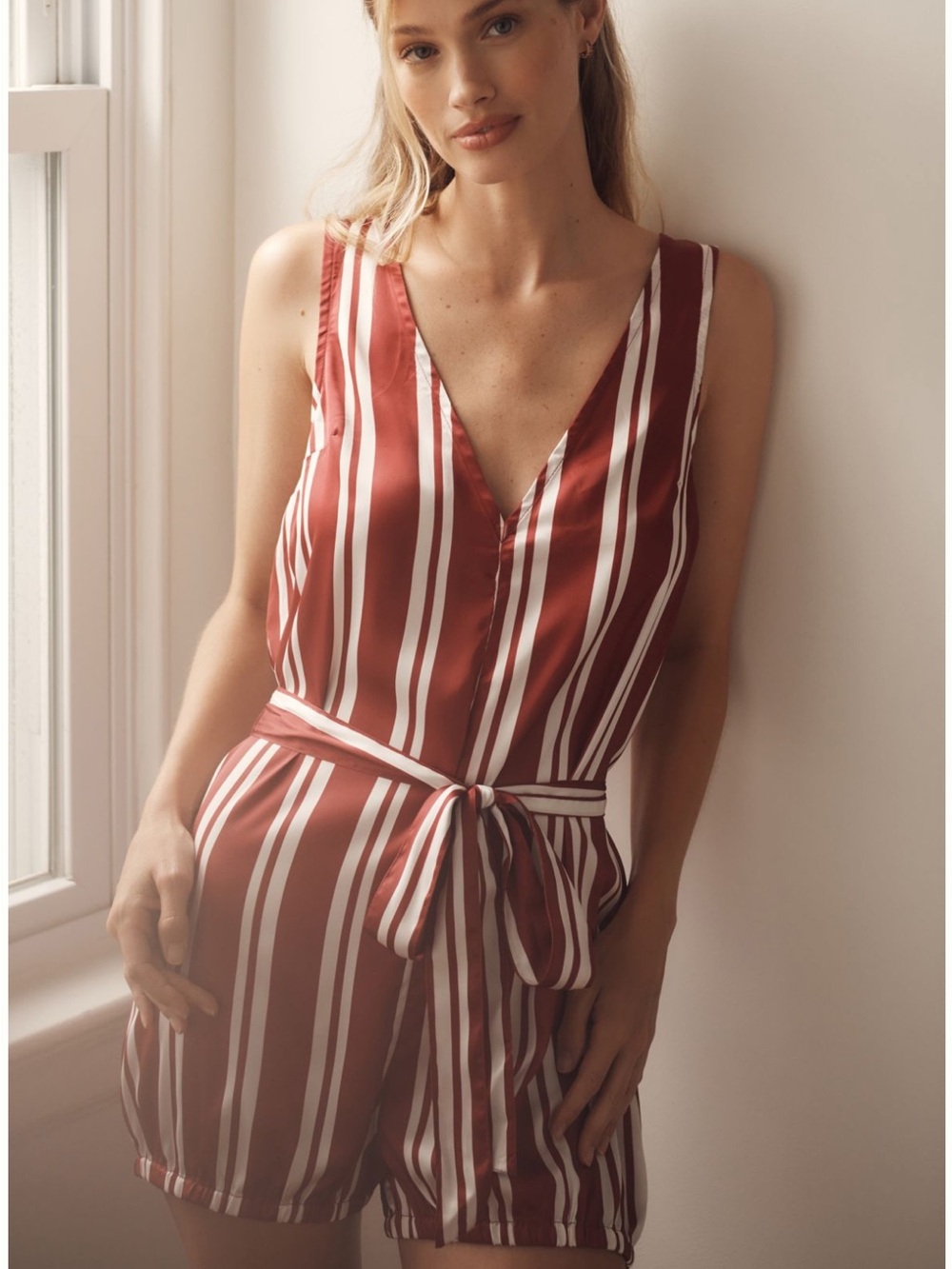 By Anthropologie Silky
Pajama Romper